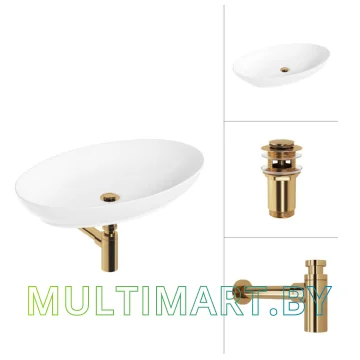 Умывальник Lauter 21571 (клапан 21190G + сифон 21635G, золото)